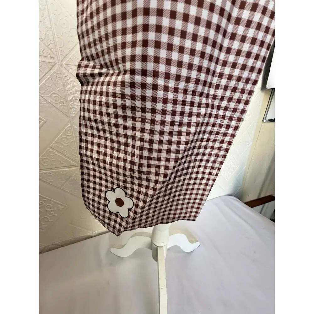 SKU2990 Bib Apron with Terrier Dog Big Pocket Brown & White NWOT